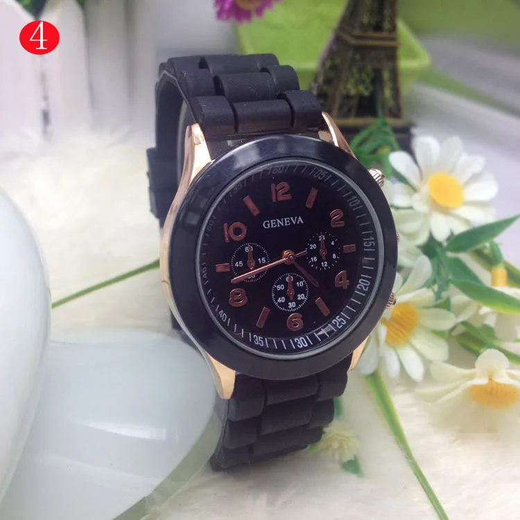 นาฬิกาซิลิโคนแฟชั่นแหวนสามตาเพชรนาฬิกาอังกฤษ