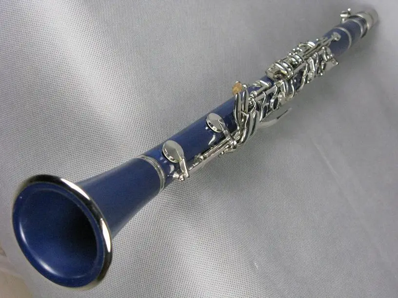 Highest Beautiful blue color silvering keys clarinet,Bb 17 keys