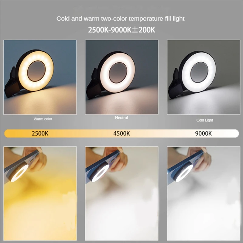 Mini Luz de relleno para teléfono móvil, transmisión en vivo, belleza, Video, fotografía, Luz suave, luz LED