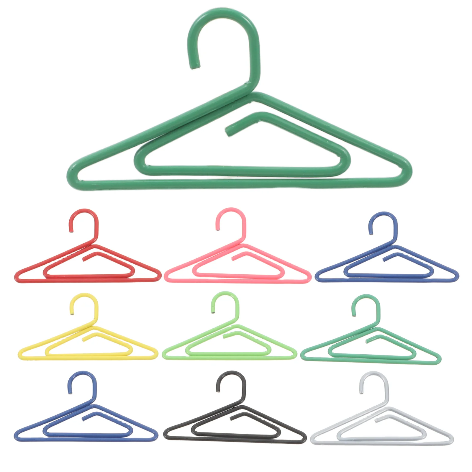 50 Pcs Mini Hanger Paperclip Clothes Creative Clamp Bookmark Clips Small Metal Office