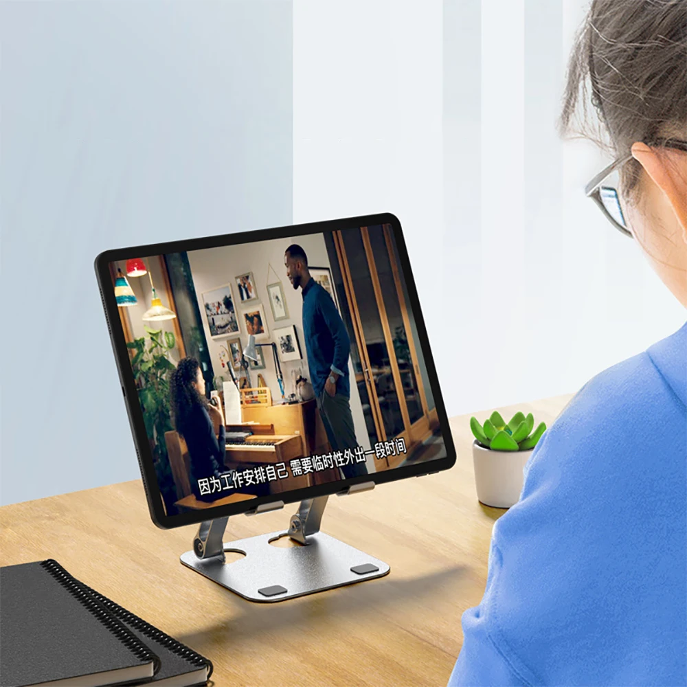 ขาตั้งโทรศัพท์มือถือแบบพับได้ทำจากอลูมิเนียมอัลลอยสำหรับ iPad แท็บเล็ตที่ยึดโทรศัพท์มือถือขาตั้งสำหรับวางสมาร์ทโฟน