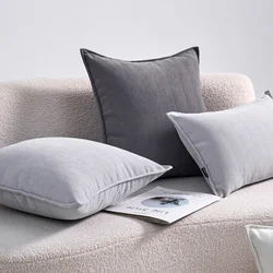 Chenille INS Nordic Cushion Cover Gray Solid Throw Pillow Covers Decorative 45x45/50x50/60x60cm Sofa Bed Living Room Home Decor