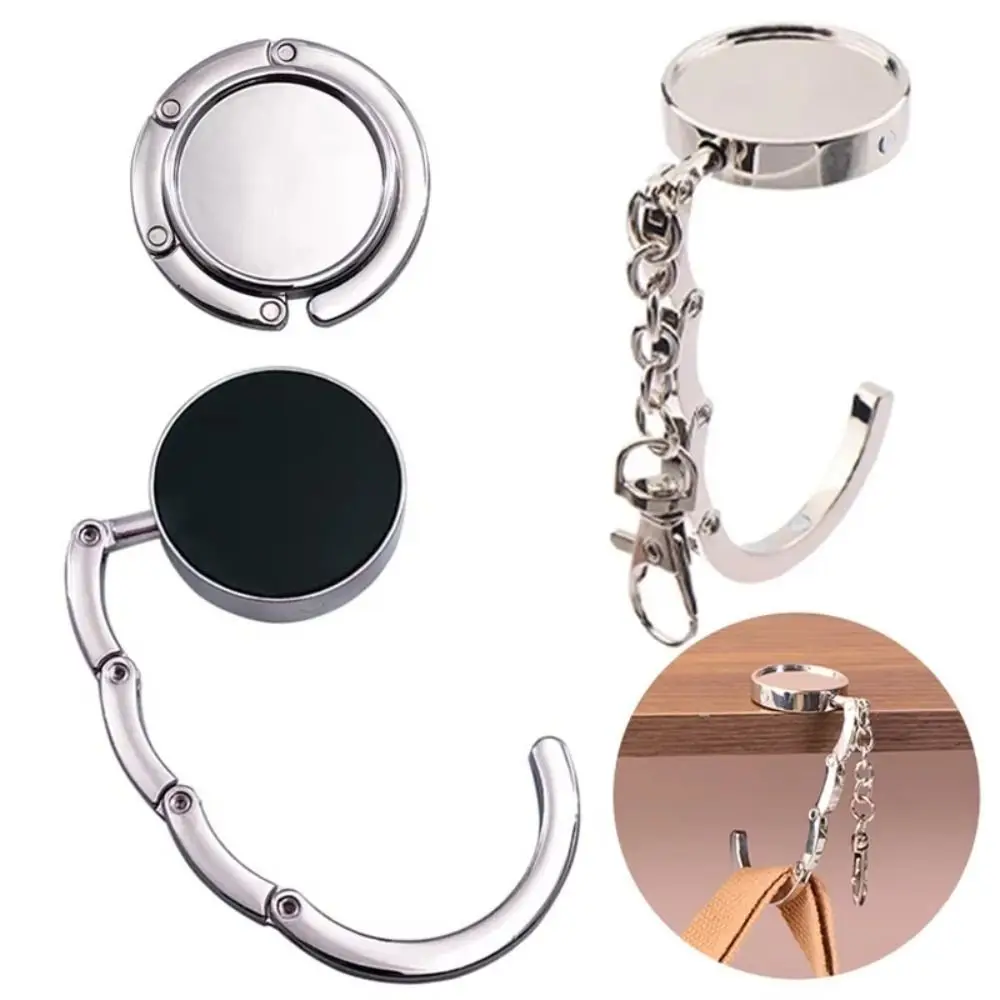 

4Pcs Portable Folding Table Hook Circle Shape Foldable Purse Bag Hanger Strong Load-Bearing Bag Parts Handbag Hook Holder Travel