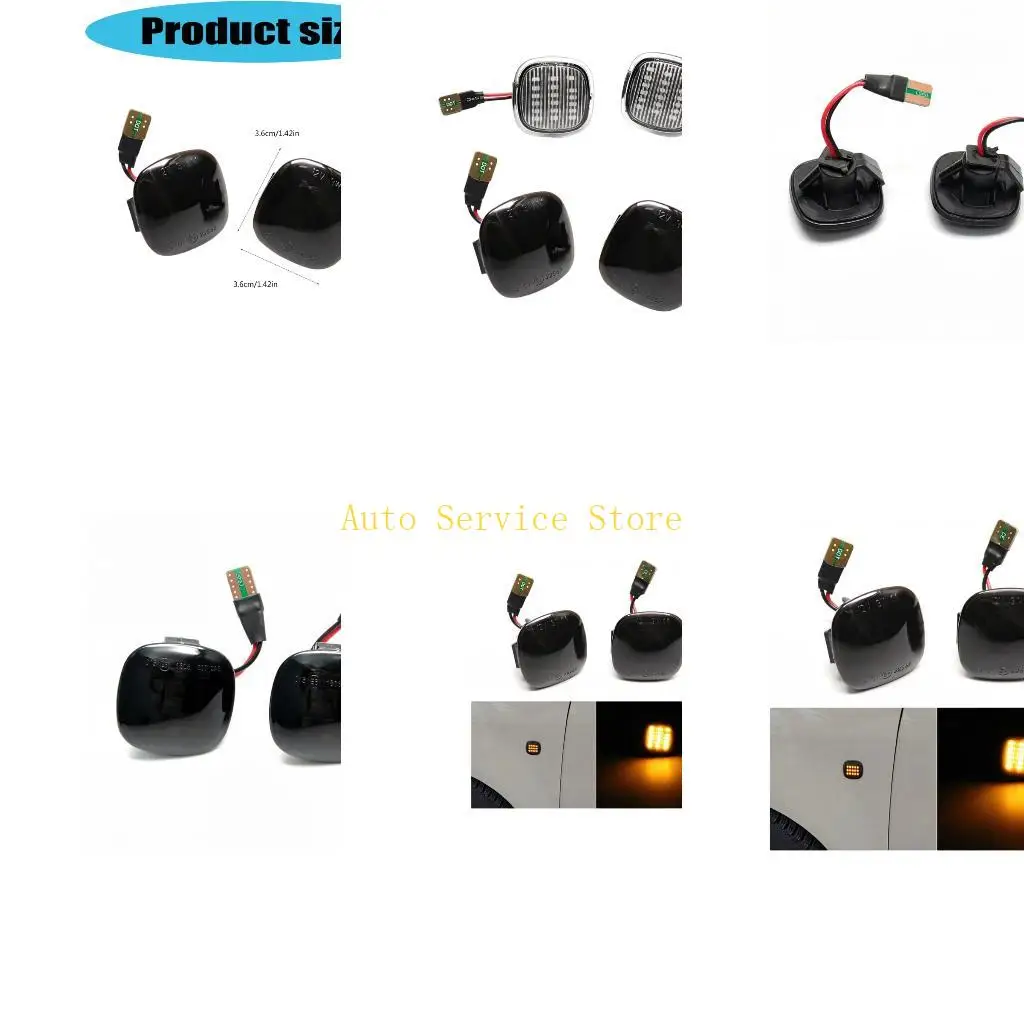 462A Pair Of Universal LED Side Marker Lights Plug And Play For Cars ABS Material