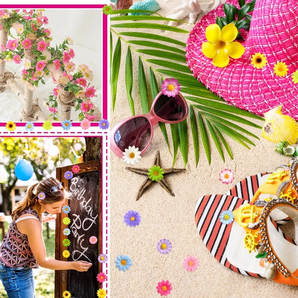 55/110PCS Gänseblümchen Künstliche Blumen Köpfe Seide Gefälschte Blumen für Hochzeit Dekoration Home Room Decor DIY Girlande geschenke Zubehör – Detail 6