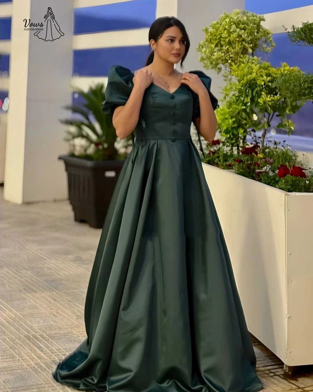 Vows بطاقة الكتف ثوب مسائي مخصص فساتين سوداء امرأة فساتين أنيقة للمناسبات الخاصة كلمة الخامس الرقبة فستان الحفلة الراقصة 2025