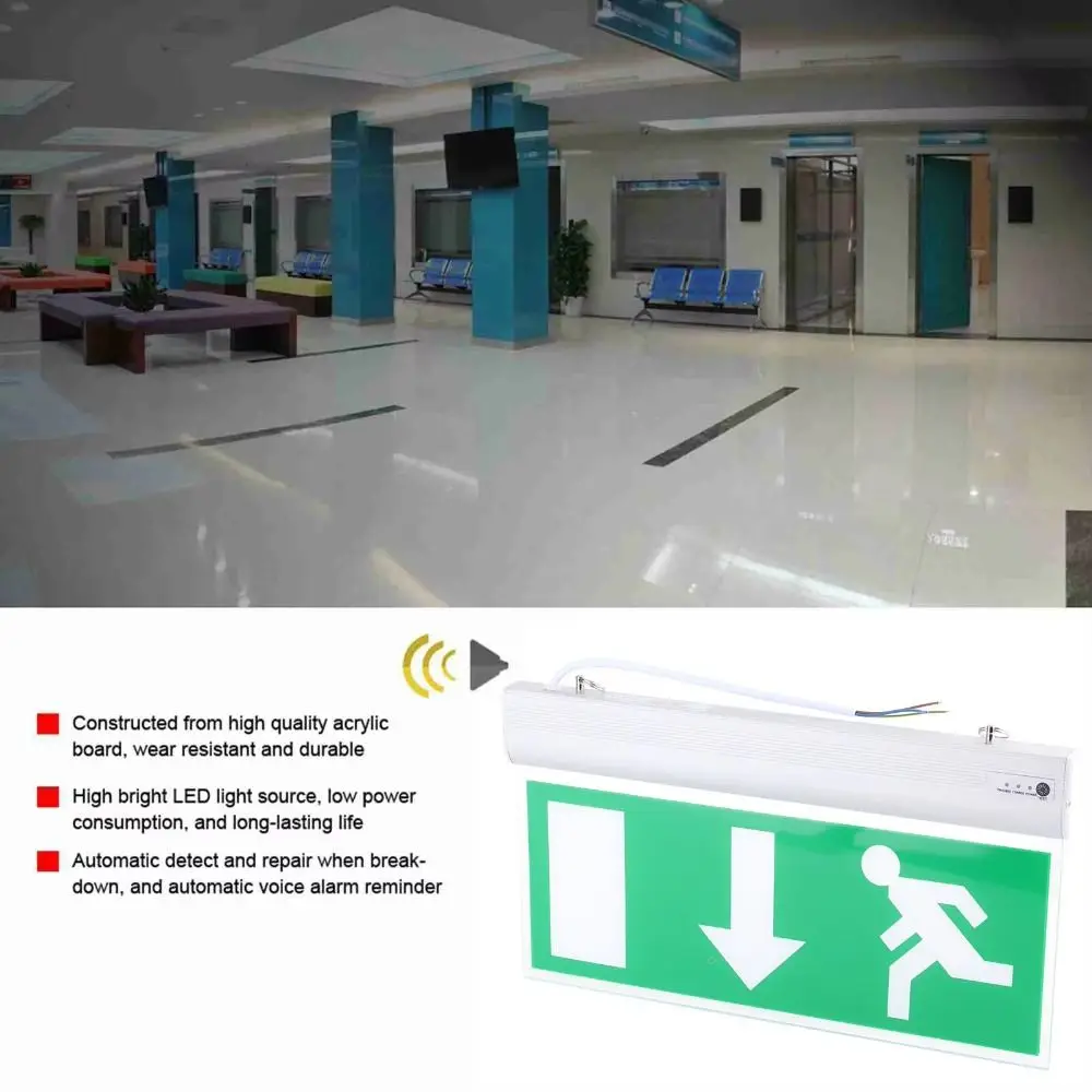 110-240 فولت التجارية LED علامة الطوارئ مصباح خروج تسجيل لمبة خضراء الإخلاء مؤشر ضوء السلامة الاكريليك إضاءة أمنية المدرسة