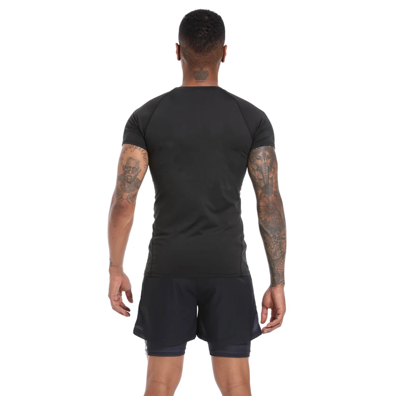 Men's tight fitting shirts, summer short sleeved T-shirts, fitness T-shirts, training, fitness, running, underwear, sportswear