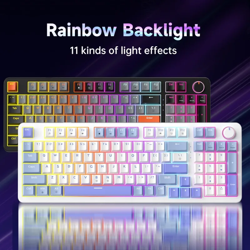 Mechanical Keyboard Gasket Structure Mixed Light Full Key Hot Swap Gaming Computer Peripheral Gaming Wired Keyboard