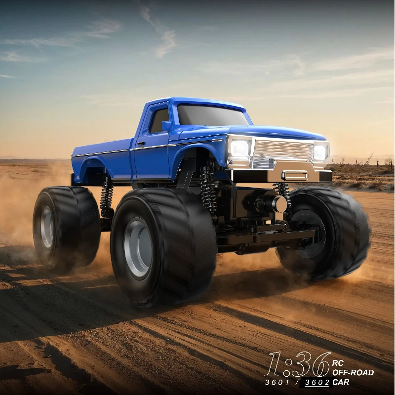 1:36 Full Proportion RC Crawler 2.4G Electric Mini Off-Road Truck Model Vehicle with LED Lights High Speed RC Car Desktop Toy