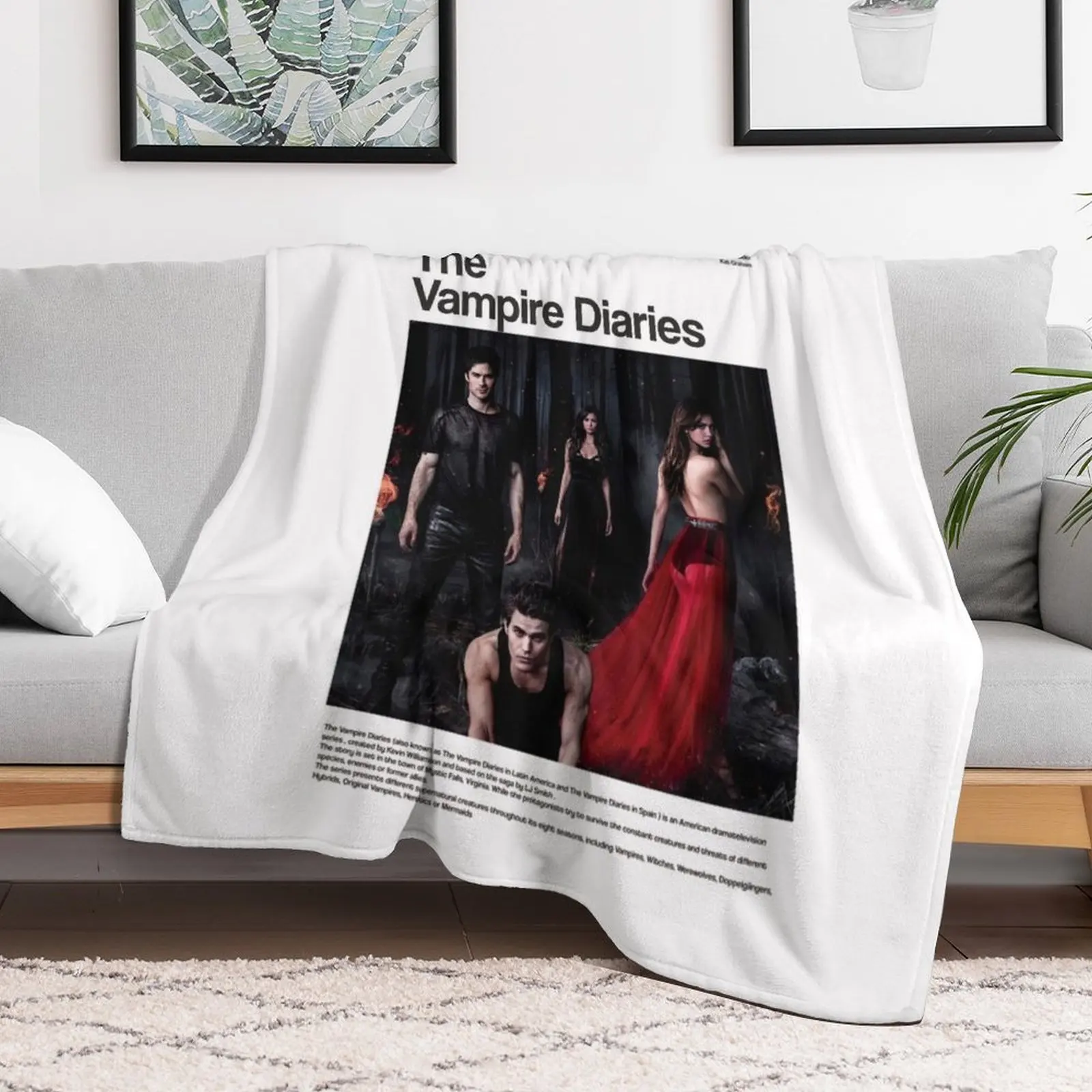 the vampires diaries series poster Throw Blanket