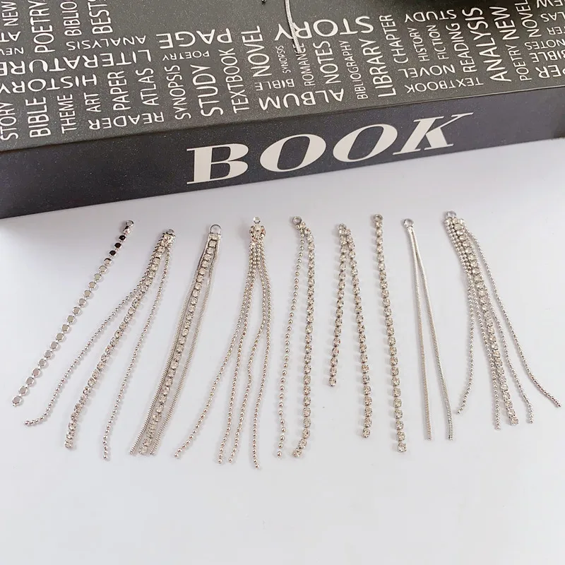 10pcs Handmade Silver Color Earrings Pendnat Chain Earrings Jewelry Connectors for Diy Jewelry Making Findings Earrings Making