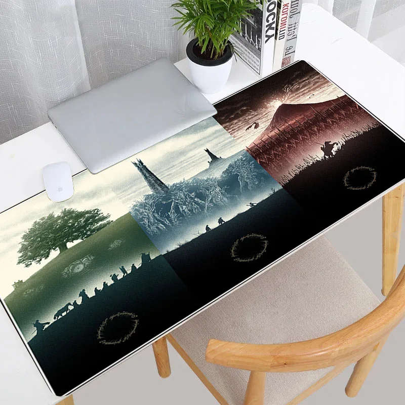 

lotrs movie rings Mouse Pad Large Anti-Slip Rubber Gaming MousePad Durable Pads Thick Seam Edge Suitable for Office and Gaming