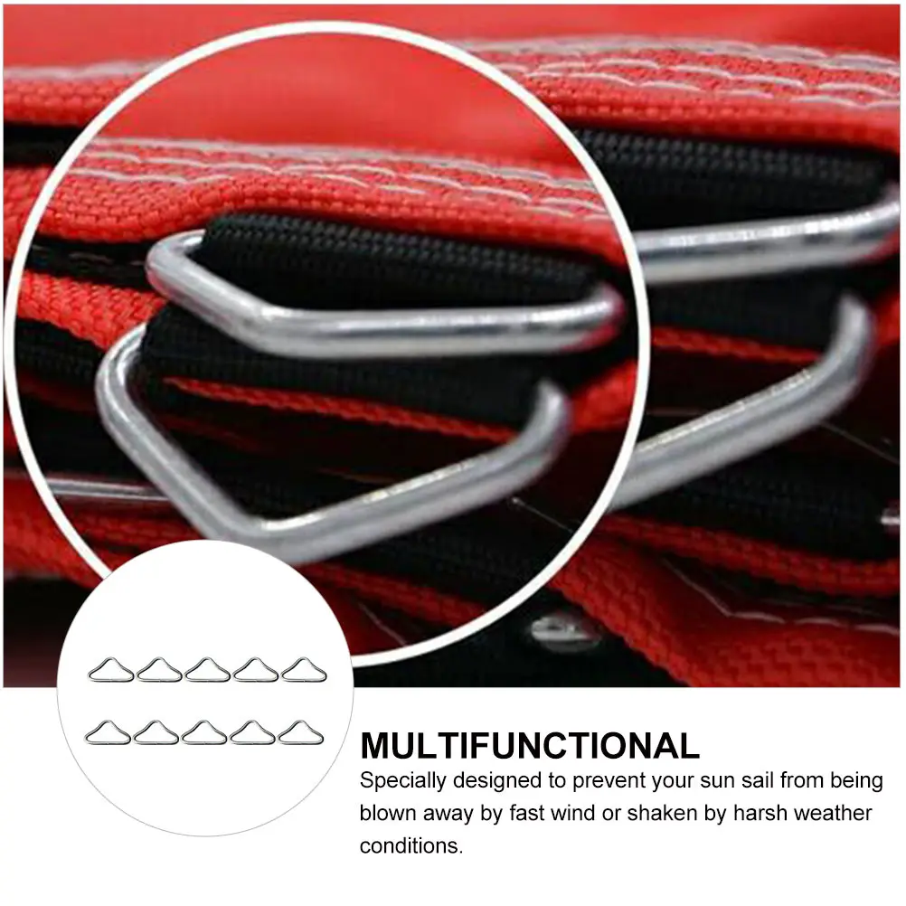 

30 pcs Trampoline Triangle Rings Iron Buckles Replacement Parts Silver Child Size Weather Resistant Sturdy Galvanized