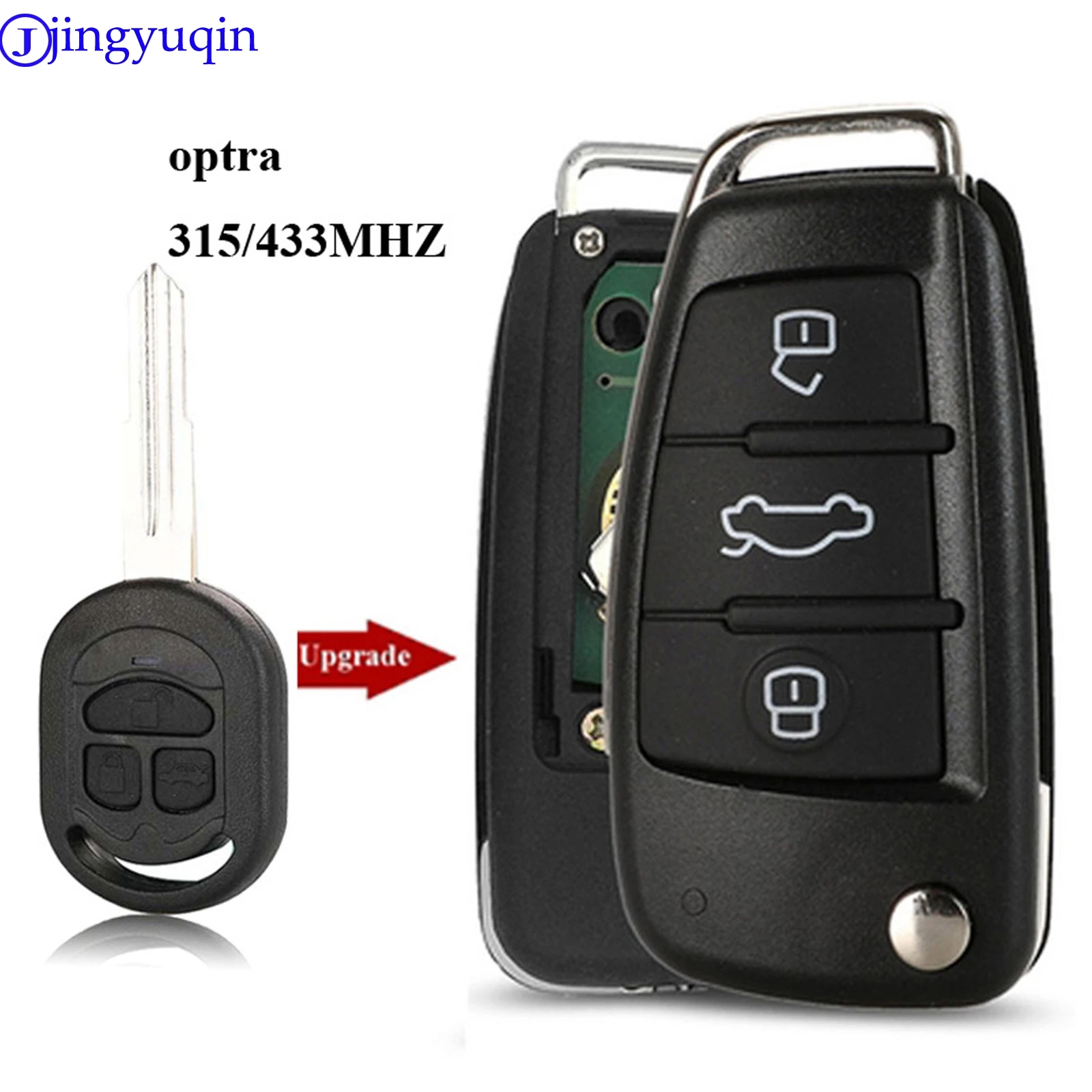 Jingyuqin 3 Bottoni Chiave di Controllo Chiave A Distanza Borsette Caso Per Chevrolet Optra Chiave Dell\'automobile Fob 315/433MHZ