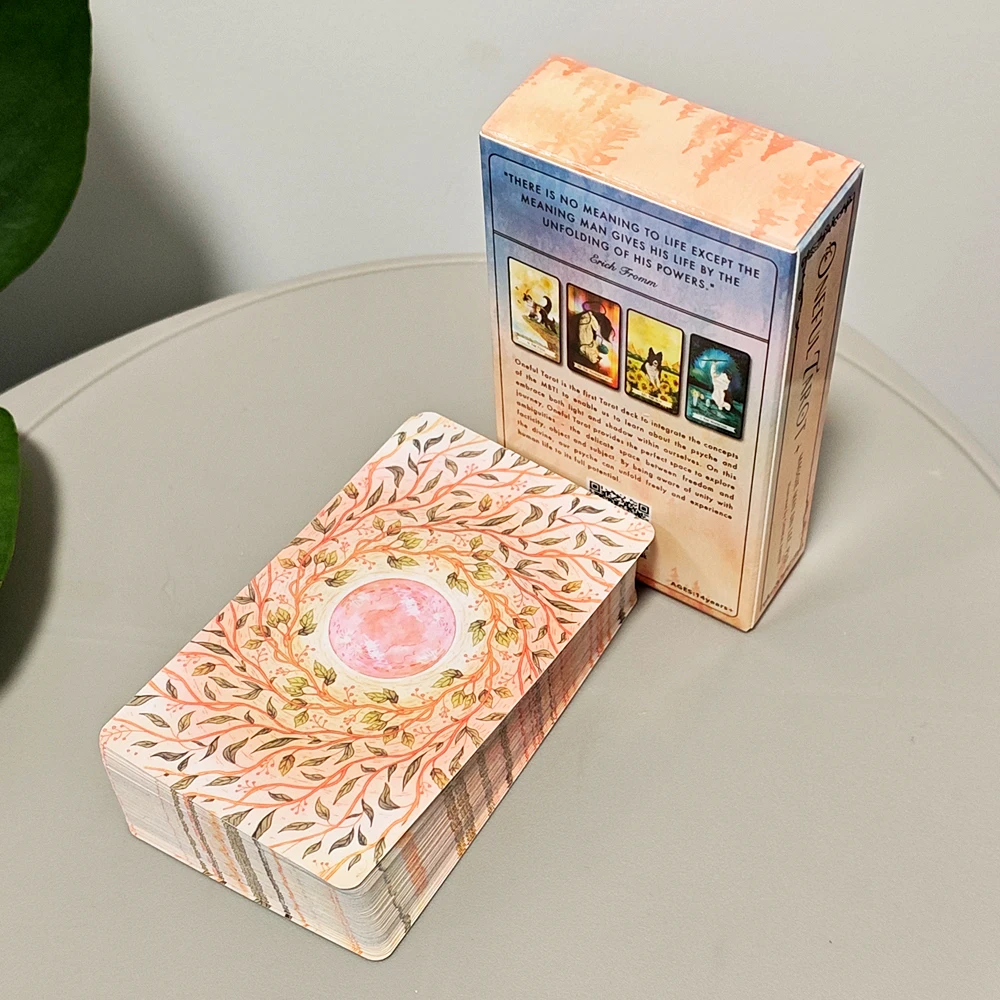 Mazzo di tarocchi Oneful da 10,3 * 6 cm Tarocchi integrati MBTI da 78 carte per gli amanti dei gatti e dei cani Kawaii Animal Art