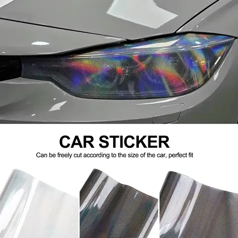 50-300cm Car Light Headlight Taillight Tint Vinyl Honeycomb Headlights Film Sticker Lamp Film Easy Stick Car Styling Decoration 8 best sales tail light tint film - №7