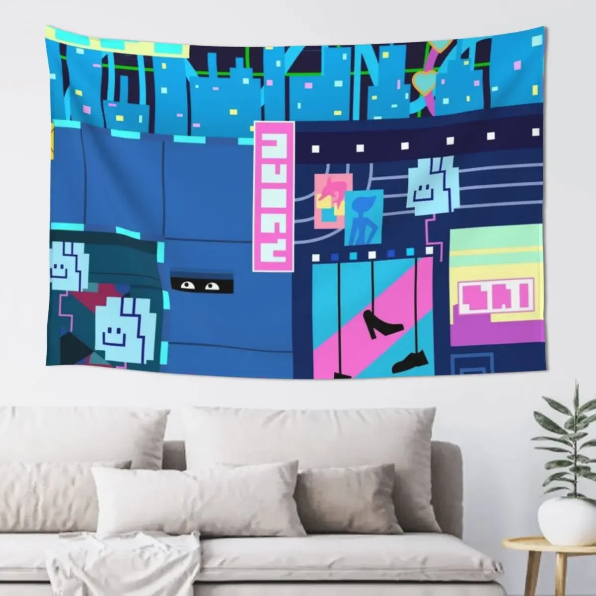 Deltarune City art Tapestry Decorative Wall Murals Wall Decor Hanging Luxury Living Room Decoration Tapestry