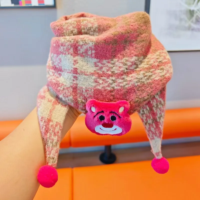 

Детский шарф Miniso, детский шарф, осенне-зимний стиль, клетчатый треугольный шарф для мальчиков и девочек, утолщенный теплый детский шарф