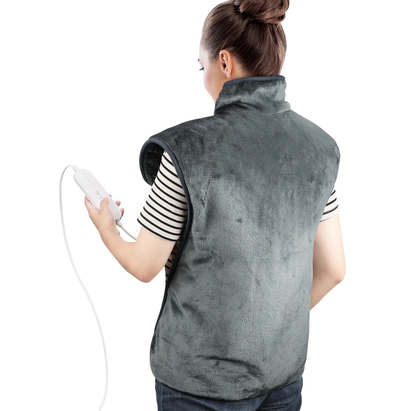 Electric Heating Pad Wrap Vest for Neck and Shoulders Winter Body Warmer Whole Back Relief Pain Fatigue Warm Back Brace Tool