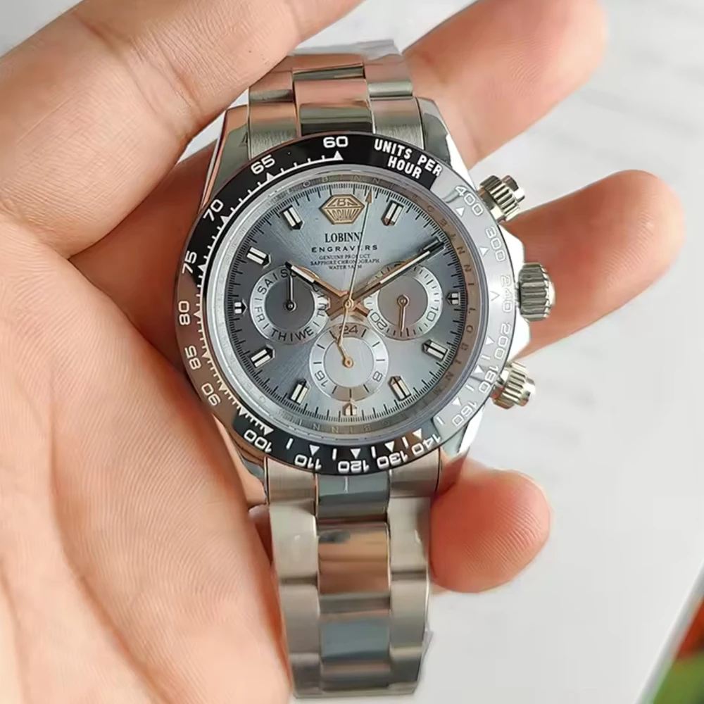 Switzerland Luxury Brand LOBINNI High-end Automatic Mechanical Men's Watches Sapphire Multi-function Waterproof Clocks L19026