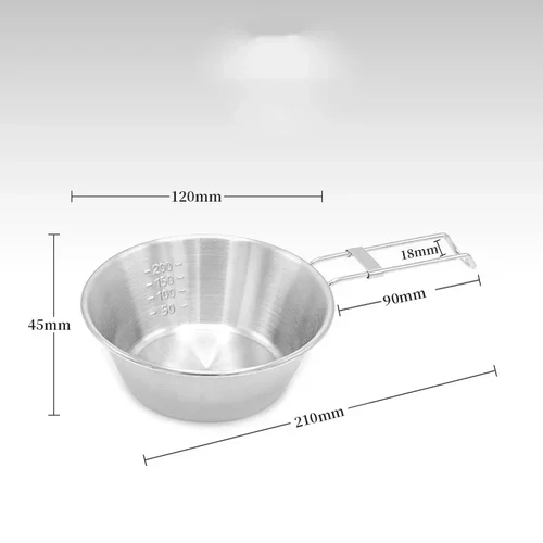야외 캠핑 304 스테인리스 스틸 그릇, 피크닉 밥 그릇, 바베큐 접이식 컵, 등산 머그잔, 캠핑 휴대용 조리기구, 1PC 
