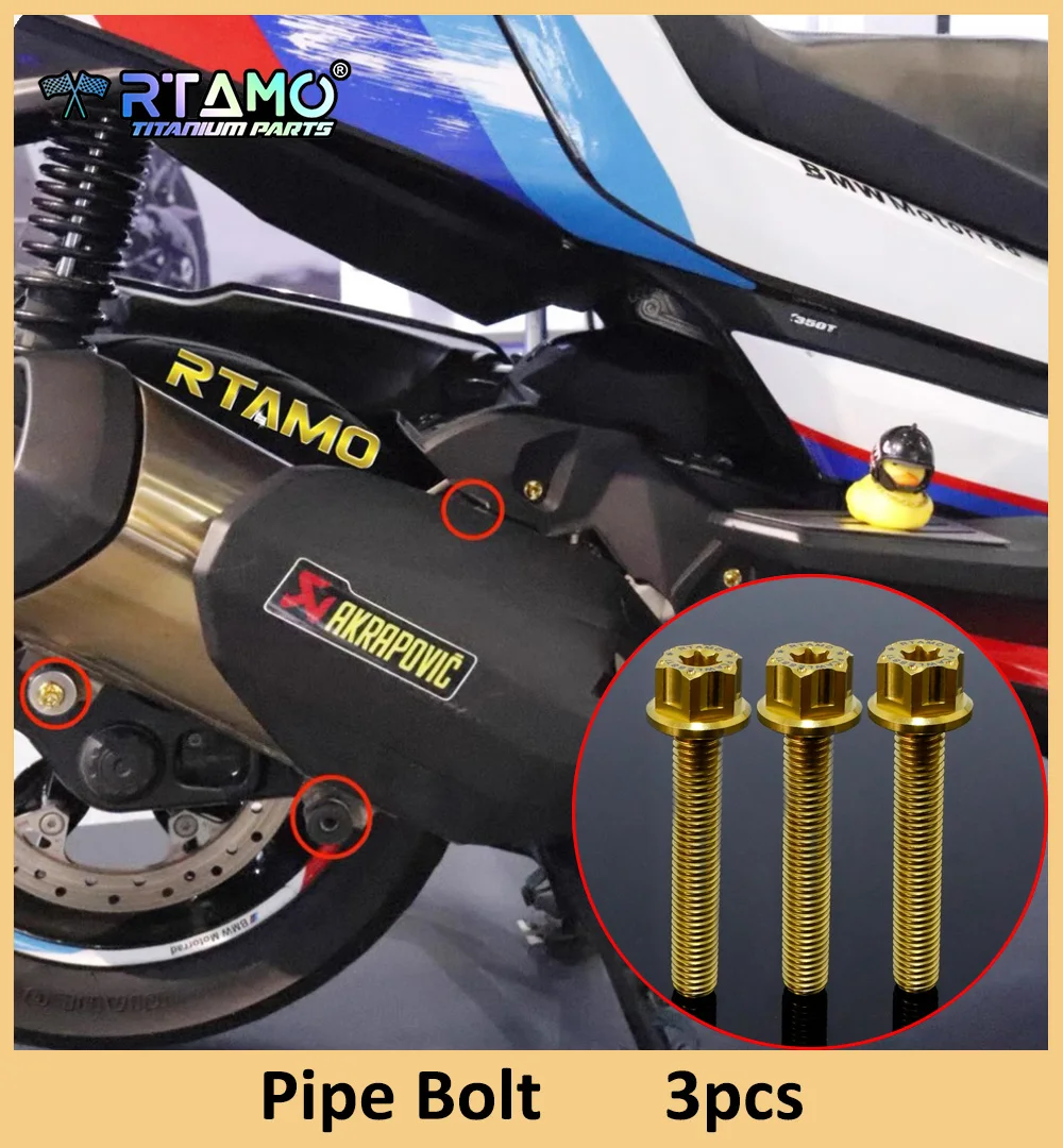 RTAMO Titanium Alloy Bolt Engine Cover Screw Pipe Bolt Rear Shock Rear Brake Disc Caliper Screw Fit for BMW C400GT