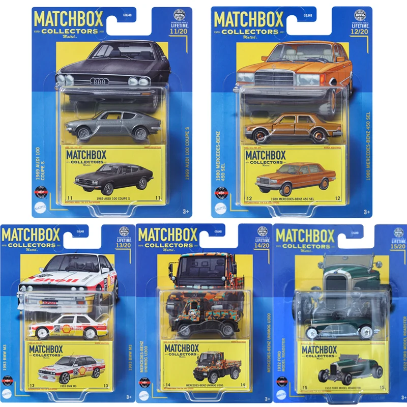 Mattel Matchbox Collectors Car Boys Toys 1:64 Diecast BMW M3 Audi Coupe Ford Model Roadster BENZ UNIMOG Model Birthday Gift