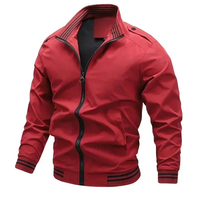 

Men's Jacket Spring and Autumn New Korean Edition Fashionable Simple Stand up Collar Versatile Casual Trendy Solid Color Jacket
