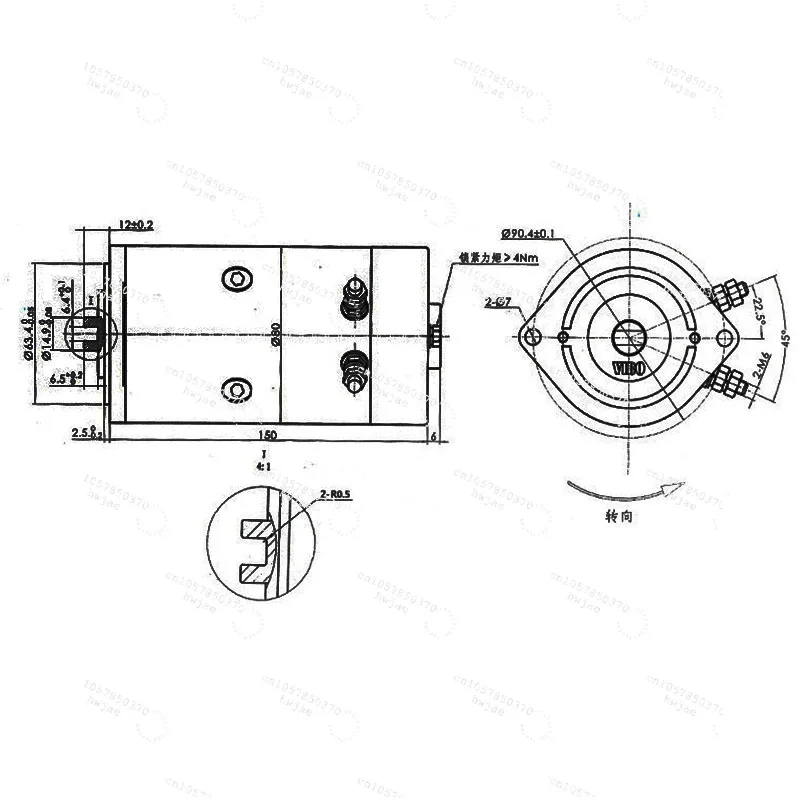 24V Hydraulic Power Unit Oil Pump Motor Copper Wire Movement Brushed DC Motor Accessories for Industrial Equipment