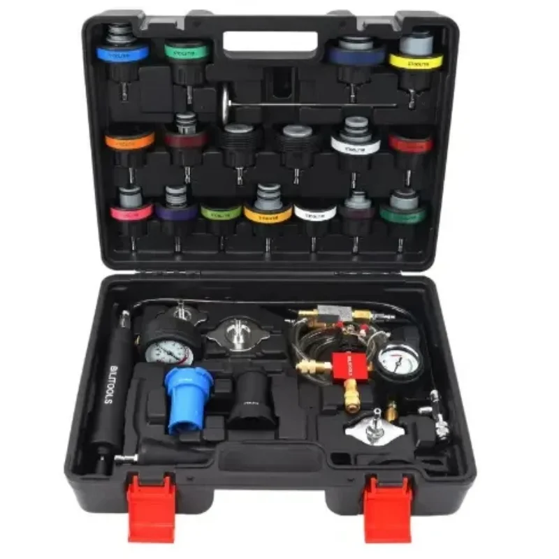 

Radiator Coolant Pressure Tester & Vacuum Filling Kit 28-Piece Universal Cooling System Radiator Leak Tester