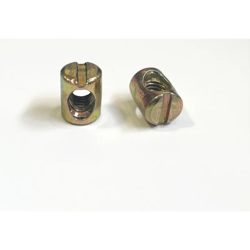 M6-M8 Barrel Nuts - Cross Dowel Slotted, for Bed/Crib/Chair, Hammer-Embedded Horizontal Hole Bolts