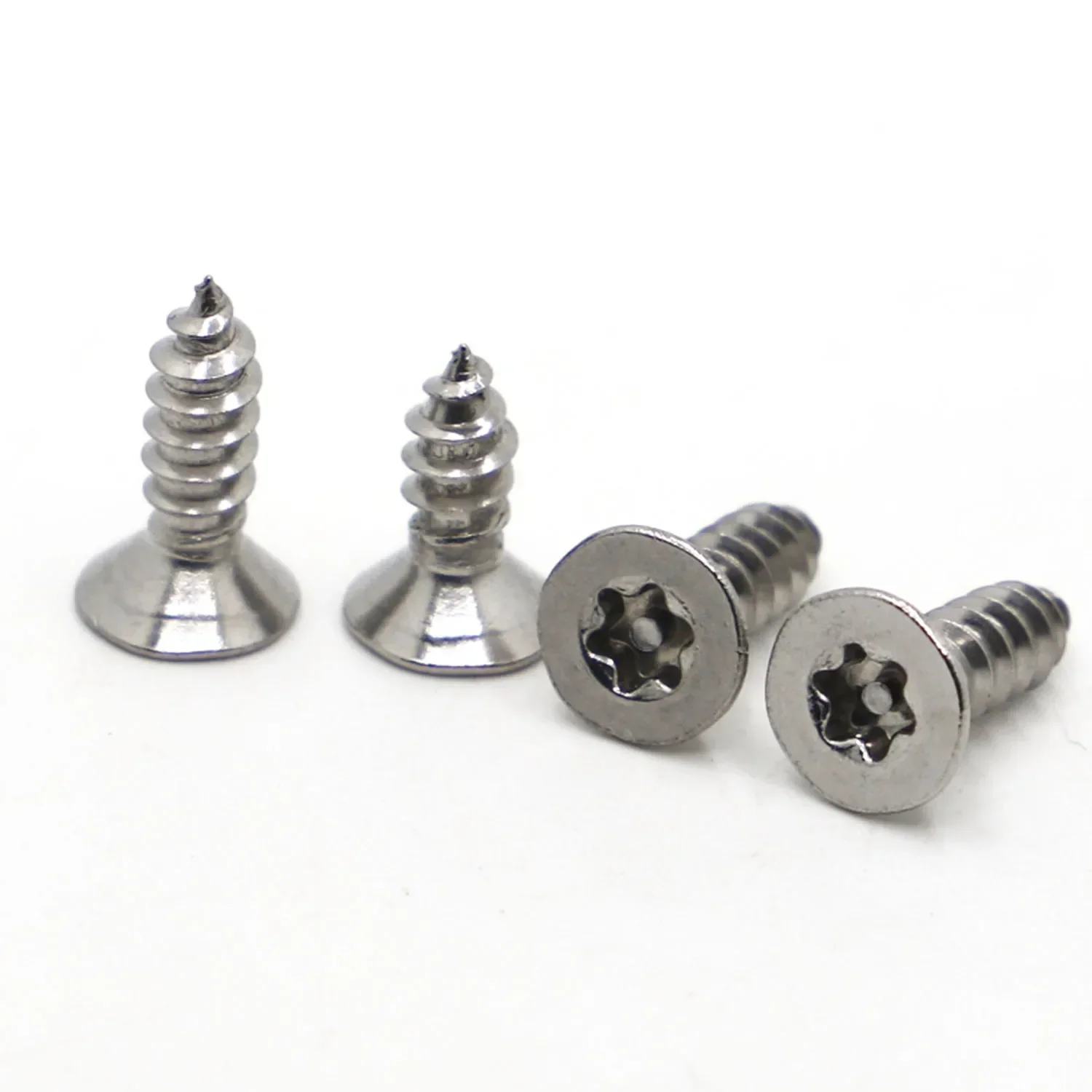 M2.9 M3.5 M3.9 M4.2 M4.8 Six Lobe Torx Flat Countersunk Head with Pin 304 Stainless Steel Security Wood Self-tapping Screw