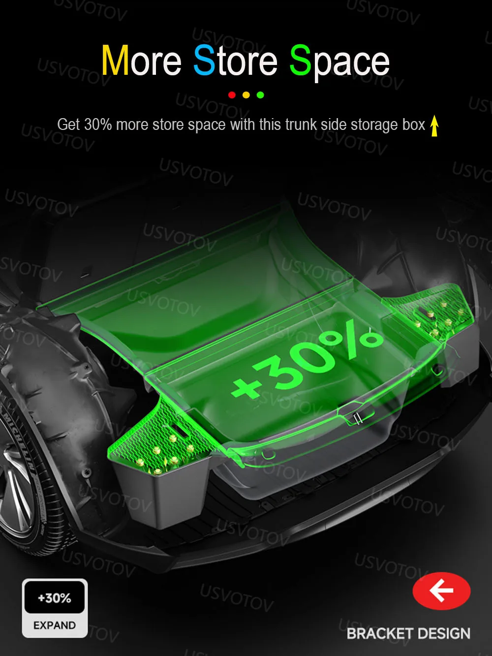 Kofferraum-Aufbewahrungsboxen für Tesla Model YL [6-Sitzer] TPE Wasserdichte Kofferraum-Organizer-Boxen Matte Innenraum-Aufbewahrungszubehör – Detail 4