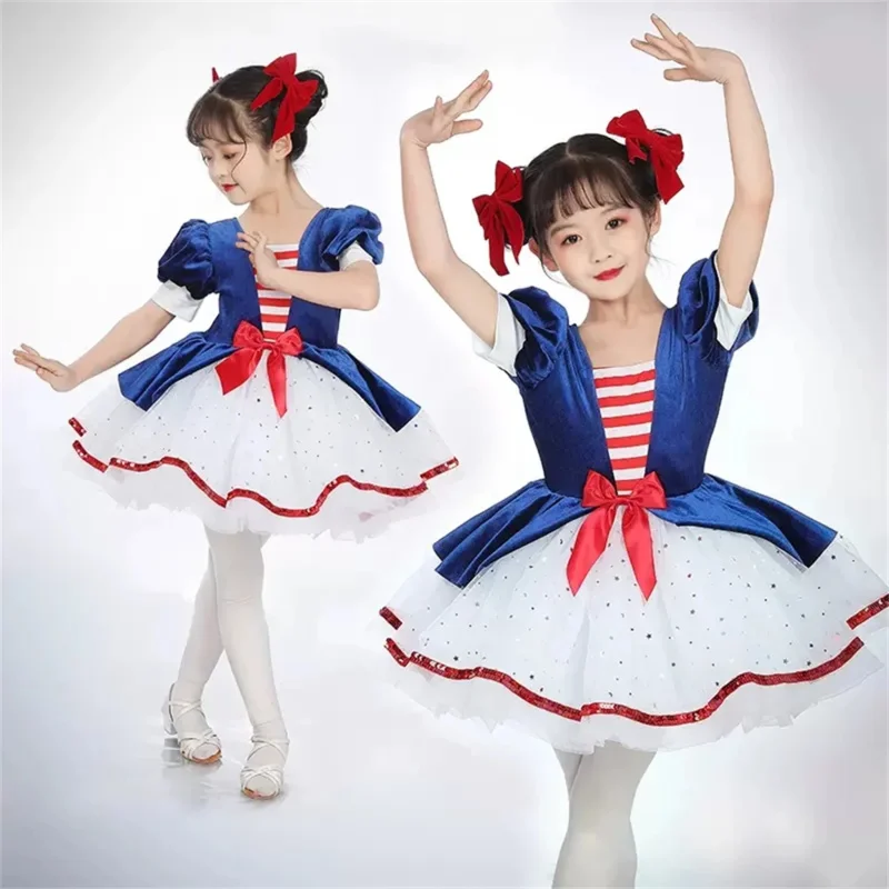 Blue color kids classic professional ballet tutu Red Swan Lake pancake tutu ballerina party dance costumes girls ballet dress