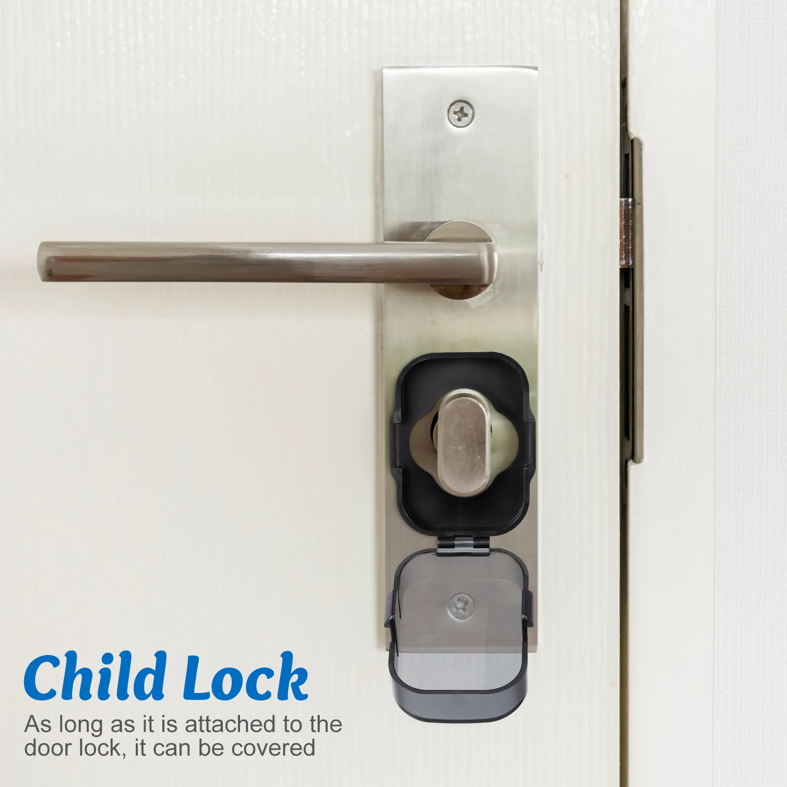 1 قطعة مقبض الباب غطاء حماية قفل حريزعلى الأطفال حماية الحرس للأطفال لا أدوات لا حاجة قابلة لإعادة الاستخدام غطاء قفل مقبض باب الطفل #4