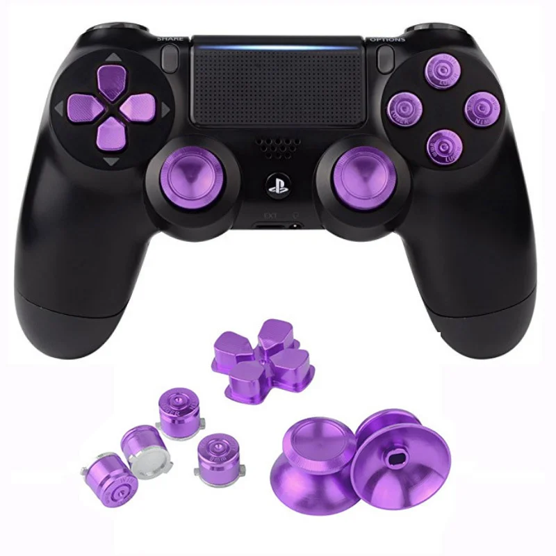 Juego de tapas de agarre de Joystick analógico de Metal para PS4 Slim Pro, controlador de Gamepad, funda de Thumbstick, 7 piezas por lote