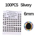 100pcs Slivery 6mm