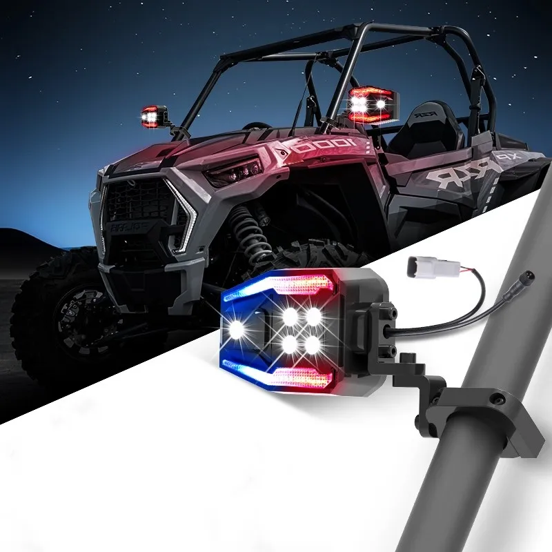 UTV Side Rear View Mirrors Fit All 1.5-2 Inch Roll Bar Cage, Anti-Glare Mirrors For UTV ATV