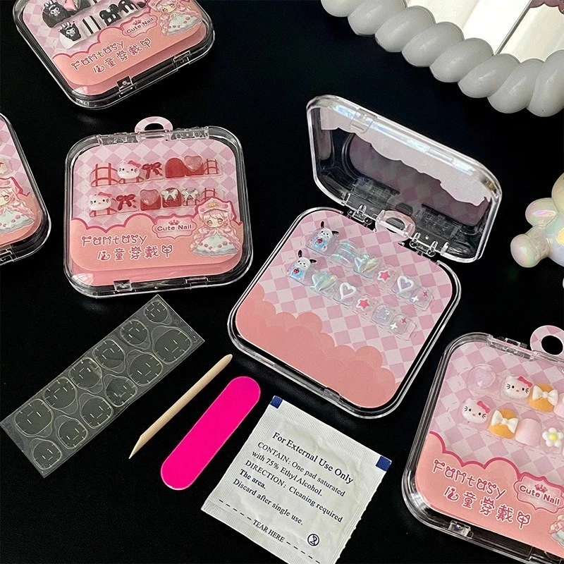 

Kawaii Hello Kitty Nail Patch Cute Cartoon Versatile Nail Decoration Women Supplies Desktop Accessories Student Gift Wholesale