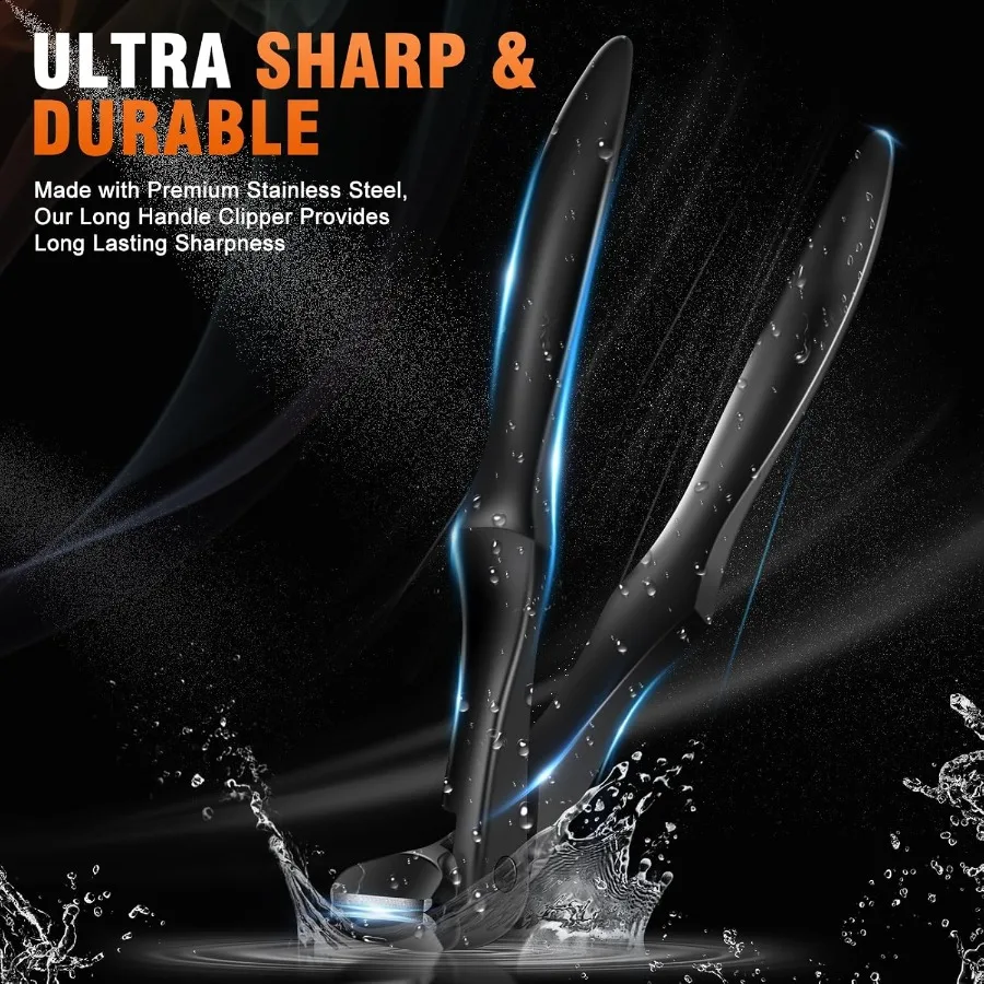 Coupe-ongles pour ongles épais pour personnes âgées, coupe-ongles à tête coudée à Long manche amélioré pour hommes, ongles épais avec Wi