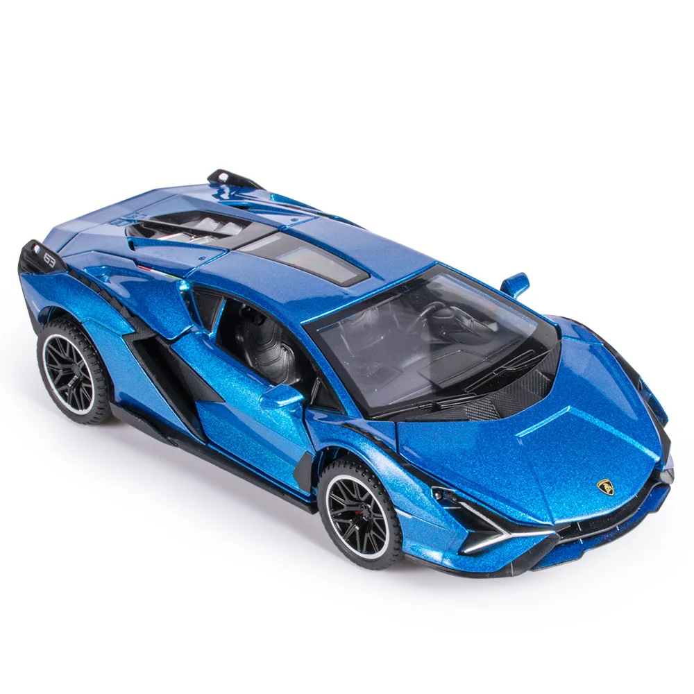 New 1:32 Alloy Lamborghinis SIAN Sport Car Model Diecast Sound Super Racing Collection Toy Pull Back Christmas For Children Gift