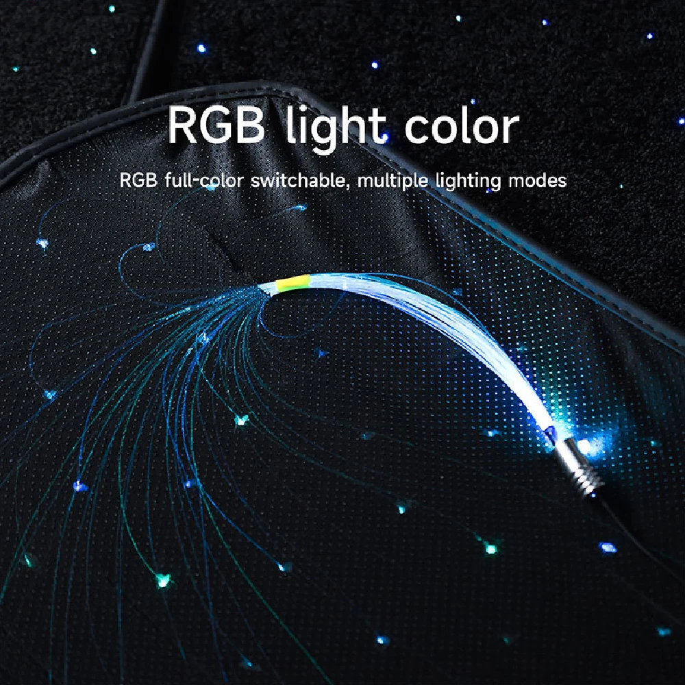 1Set Starlight LED Floor Mats for Car, Starry Sky Luminous Carpet, Anti-Slip Waterproof Universal Fit Mats for SUV Truck Vehicle image 6