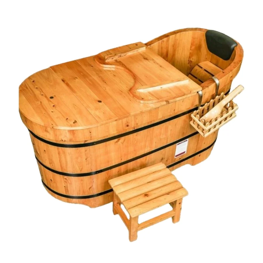 Vietnamese High Quality Indoor Freestanding  Hot Tub Antique Wooden Bathtub For Hotel Spa with Very Good Price