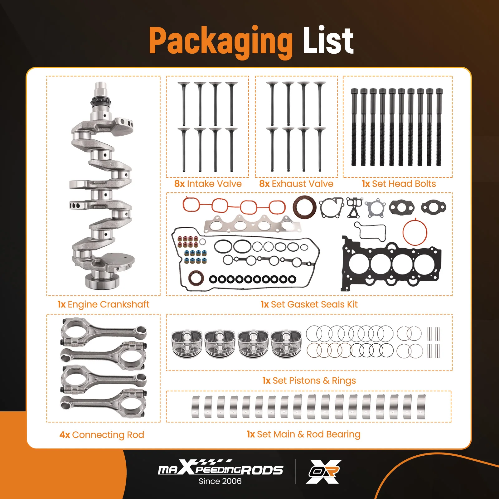 G4FD Engine Overhaul Rebuild Kit Sets For Hyundai Kia Accent Rio 1.6L DOHC 12-16