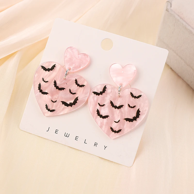 1Pair Women Stud Earrings  Acrylic Baseball Heart Jewelry Festival Birthday Gift