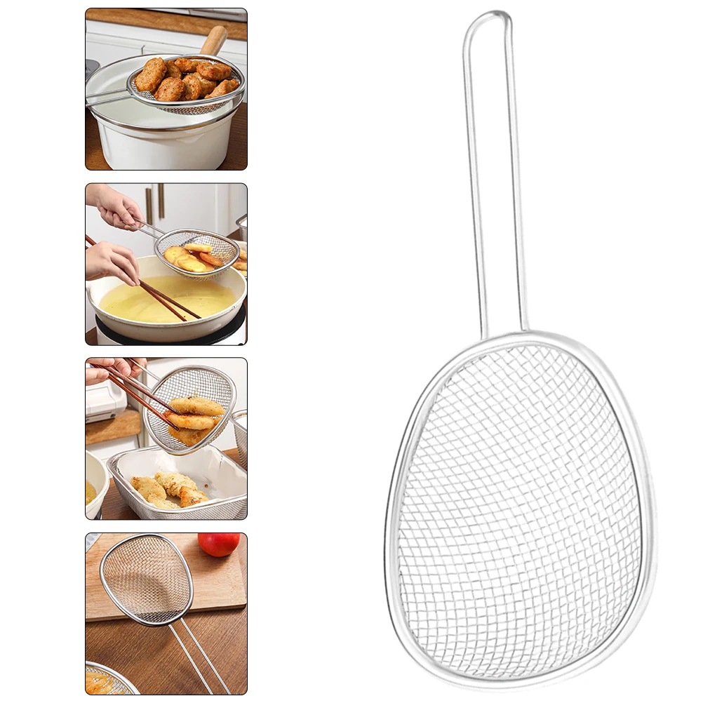 

Stainless Frying French Fries Holder Stainless Fry Container Food Frying Basket Long Handle Mesh Cooking Chip Deep Fry