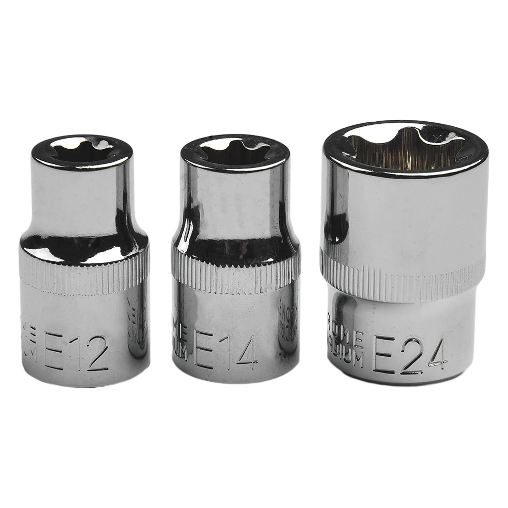 tipo Chave de Fenda Soquete 12 Interface Quadrada Chave Soquete Adaptador e Soquete Comum Ferramentas Manuais E10 E12 e1 E16 E18 E20 1pc e