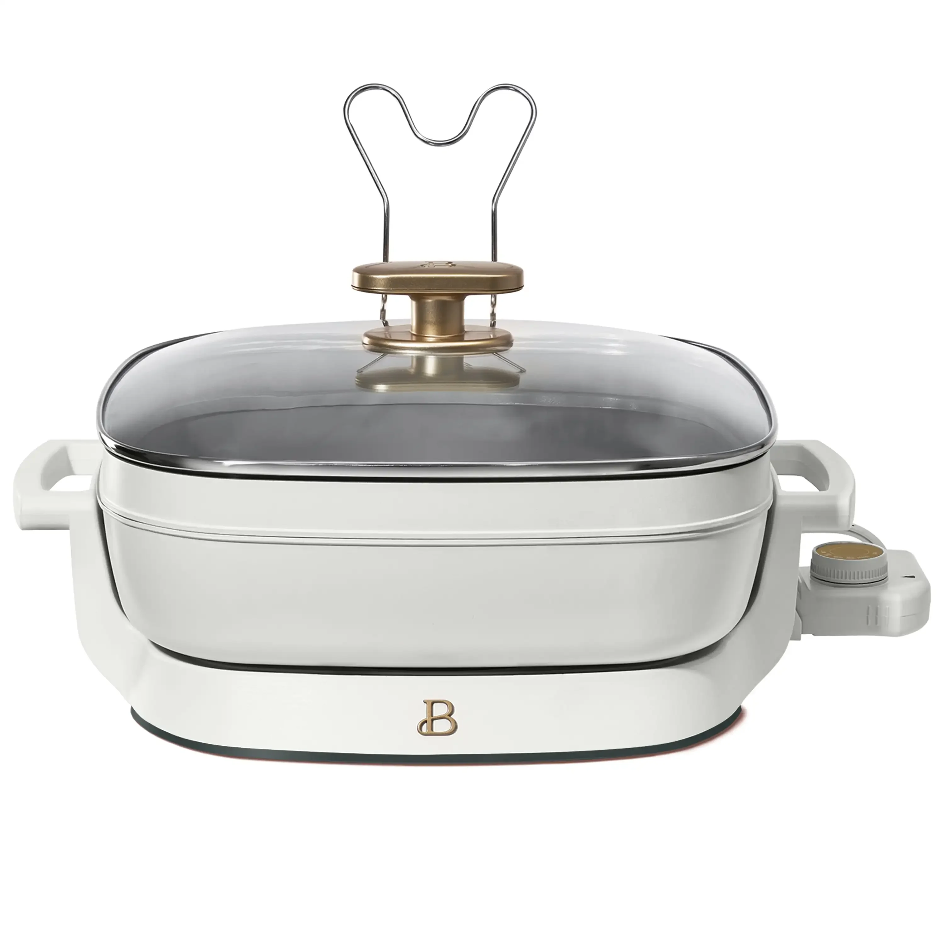 

Beautiful 5 in 1 Electric Skillet - Expandable up to 7 Qt with Glass Lid, White Icing by Drew Barrymore