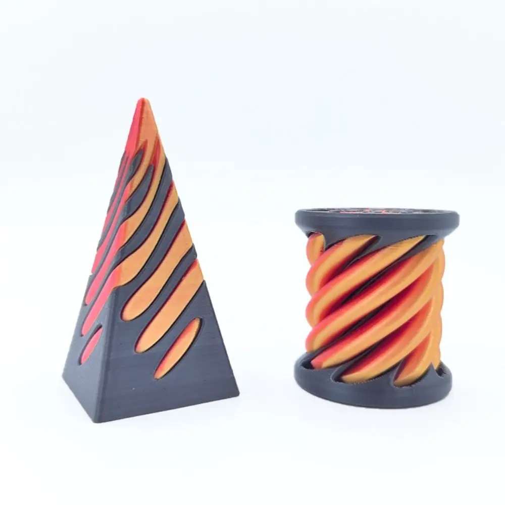 Passthrough Sculpture 3D Printed Spiral Cone Vortex Thread Ornaments Impossible Pyramid Decorative Mini Helix Screw Toy